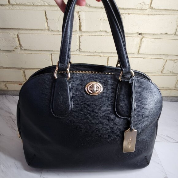 Euc Coach Prince Street Black Leather Shoulder Bag  Purse - Picture 3 of 10